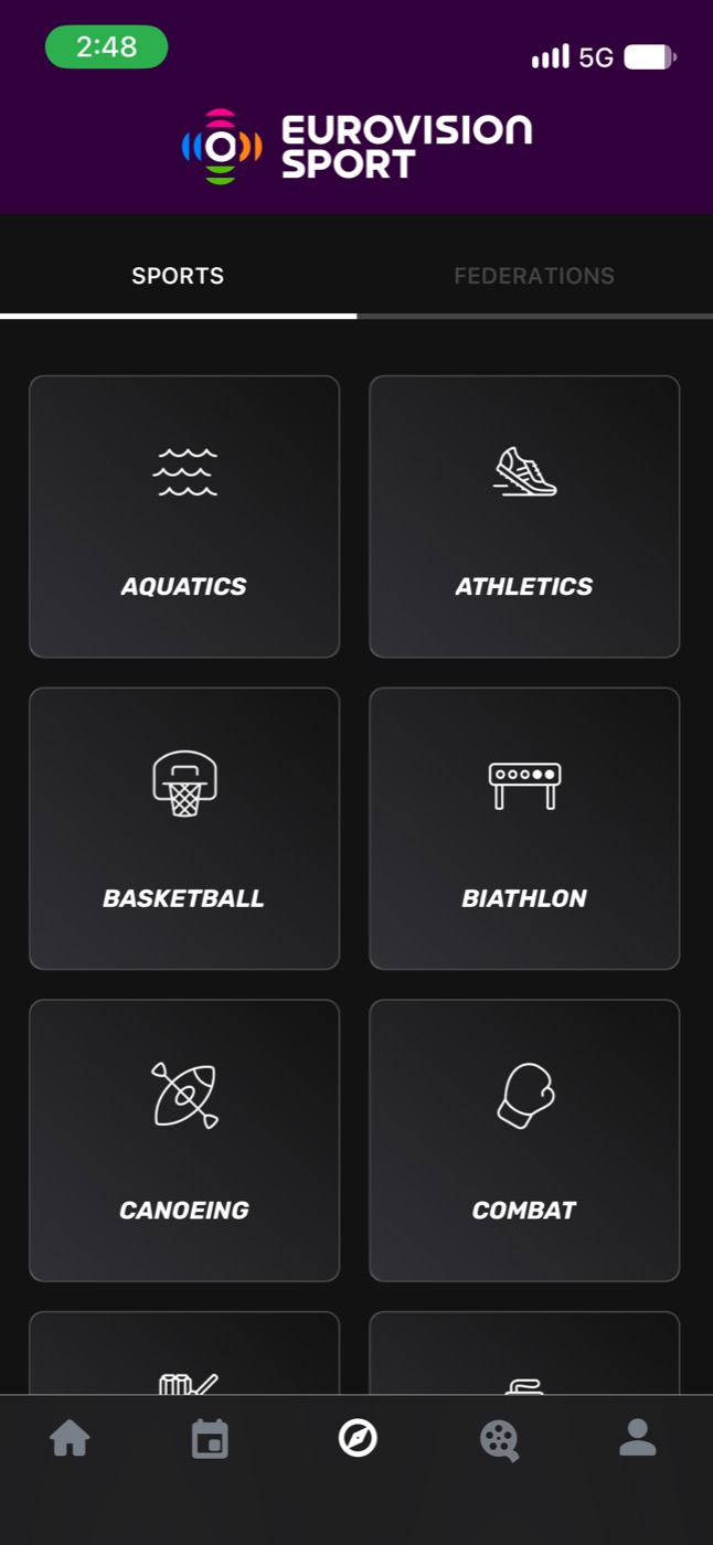 Eurovision Sport sports catalogue