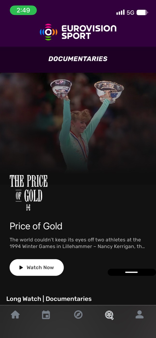 Eurovision Sport documentaries