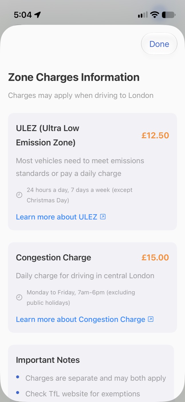 GeGo Ride zone charges