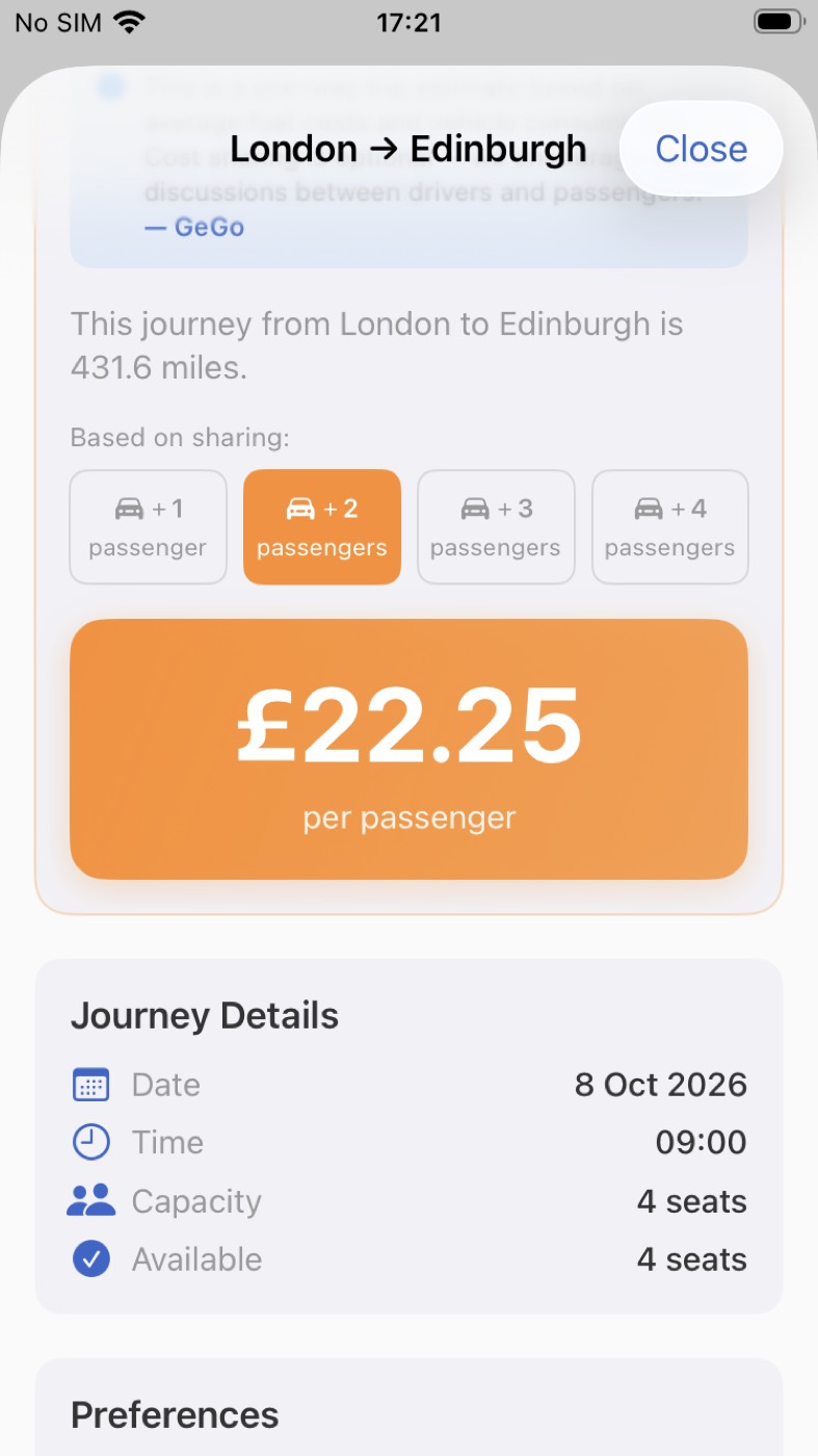 GeGo Ride contribution