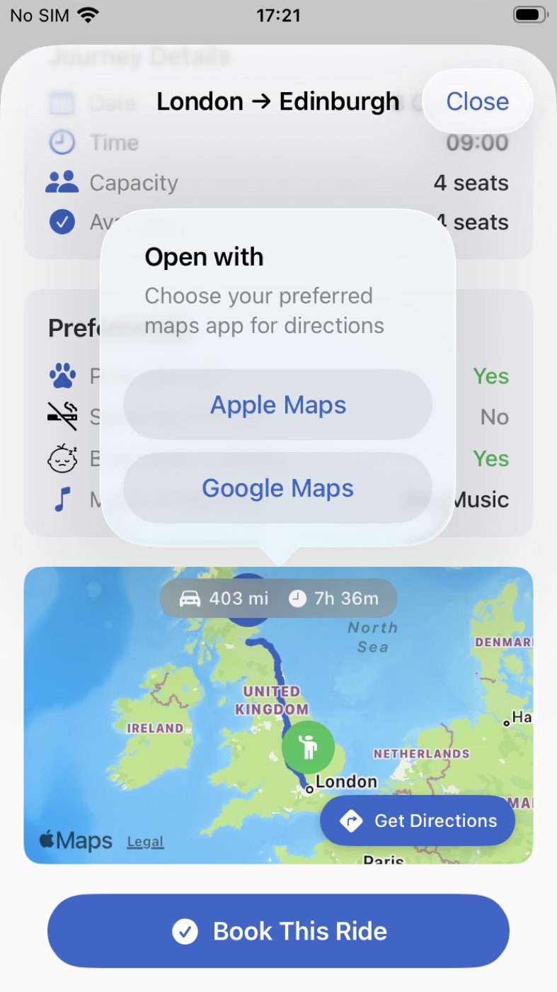 GeGo Ride directions