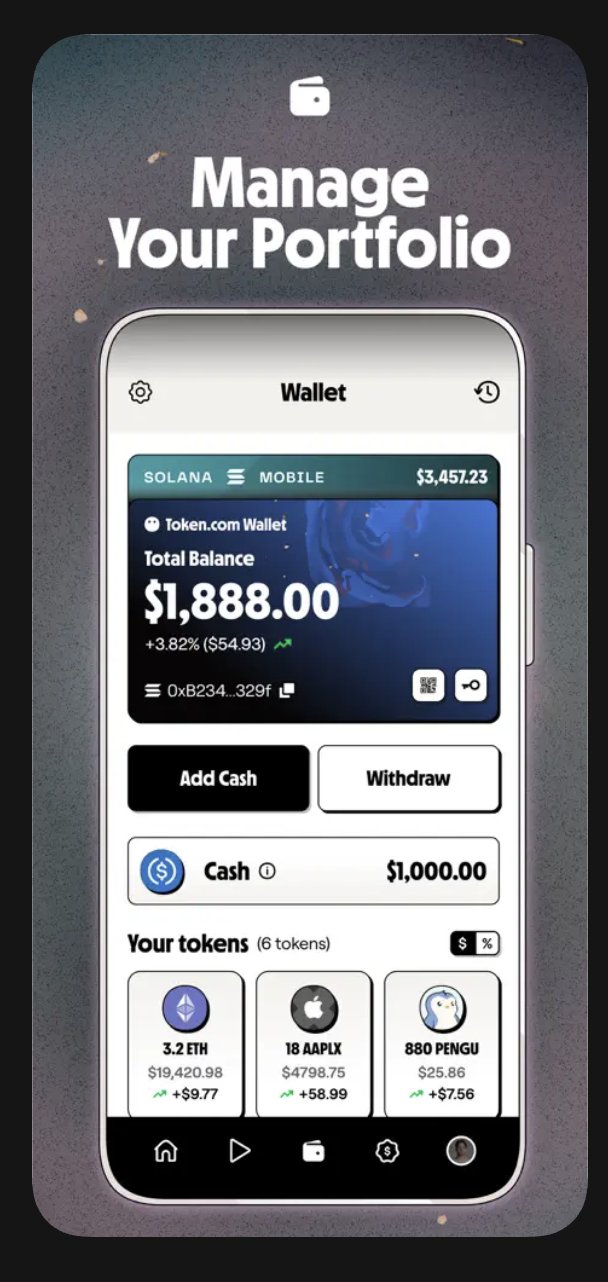 token.com wallet with add cash and withdraw